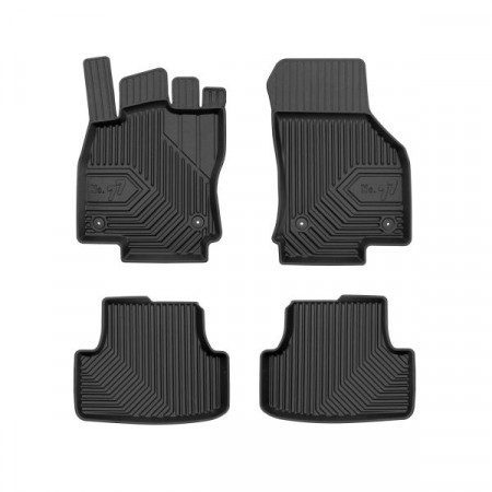 Conjunto de tapetes de borracha Tapetes Condutas TPE No. 77 conjunto dianteiro/traseiro cor preto VW GOLF VIII 07.19- Versão Hatchback / Station wagon: AWD/4WD / FWD FROGUM FRG77426689