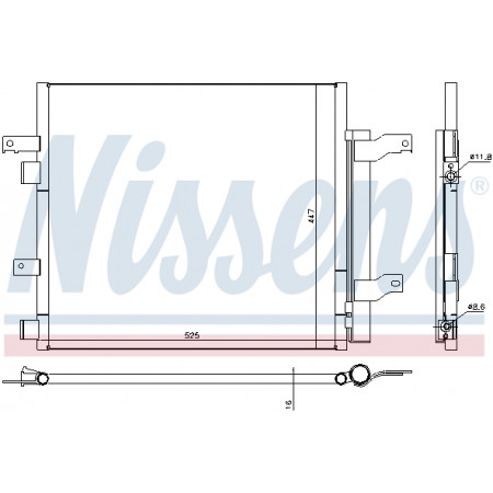 Kondensator, Klimaanlage A/C-Kondensator mit Trockner JAGUAR F-TYPE XF I XF SPORTBRAKE XJ XK II 2.0-5.0 03.06- NISSENS NIS 940536