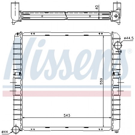 Radiador, refrigeración del motor Radiador de motor sin bastidor IVECO EUROCARGO I-III 8060.25V.4000-8060.45B.5100 01.91-09.15 NISSENS NIS 62345A