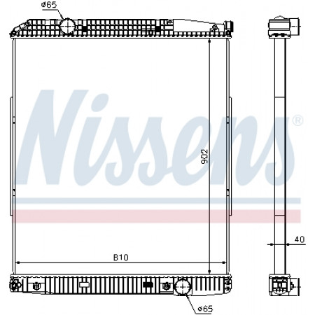 Kühler, Motorkühlung Motorkühler ohne Rahmen MERCEDES ACTROS ACTROS MP2 / MP3 OM541.920-OM542.969 04.96- NISSENS NIS 626530