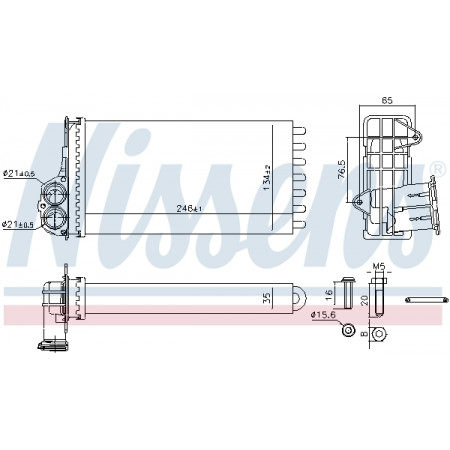 Verwarmingsradiator CITROEN C3 I C3 PLURIEL XSARA PICASSO PEUGEOT 206 206+ 307 307/KOMBI 1.1-2.0D 09.98- NISSENS NIS 707268