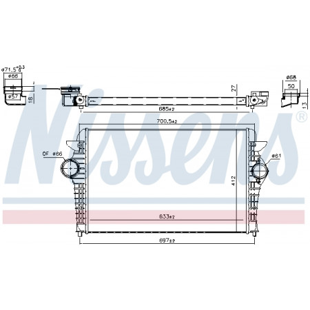 Intercooler, compressor Seat Alhambra air cooler 00 - 1.9 TDI Diesel MA / C + / - A / A NISSENS NIS 96692