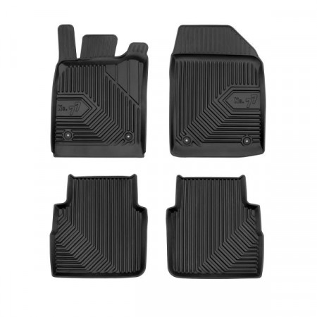 Set rubberen matten Vloermatten TPE 4 stuks kanalen nr. 77 voor/achter set kleur zwart OPEL VECTRA C 10.03-01.09 FROGUM FRG77408340