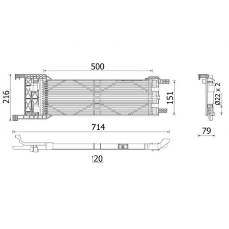 Radiateur d'huile, huile moteur Radiateur d'huile ALFA ROMEO GIULIA STELVIO 2.0/2.2D/2.9 10.15- MAHLE CLC 330 000P