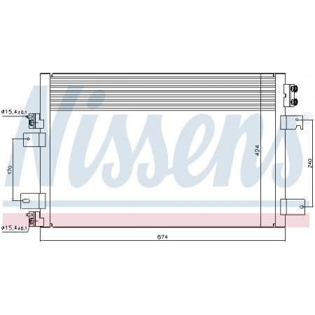 Condensador, aire acondicionado Nissens Radiador de refrigeración Chrysler Sebring 2.4i-2.7i-3.5i 07 - NISSENS NIS 940151