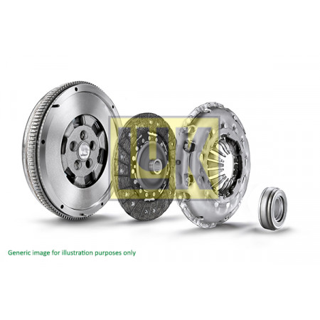 Conjunto de embreagem Conjunto de embreagem com rolamento e volante com massa dupla 310mm NISSAN ALMERA II ALMERA TINO PRIMERA X-TRAIL I 2.2D 06.01- LUK 600 0347 00