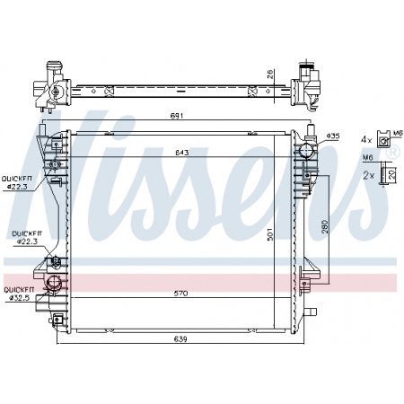 Kühler, Motorkühlung Motorkühler Handbuch JAGUAR XF I XF SPORTBRAKE XJ 2.0/2.2D/3.0D NISSENS NIS 66709