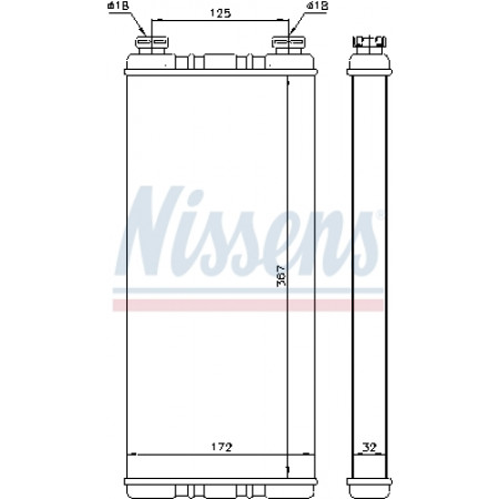 Warmteradiator 367x172x32mm MERCEDES ACTROS MP2 / MP3 OM541.920-OM542.969 10.02- NISSENS NIS 72055