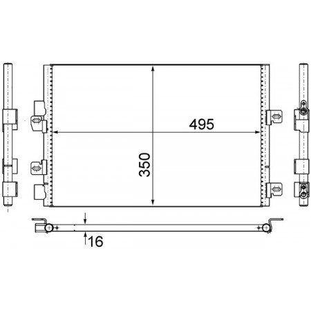 Condensator, climatizare A/C condenser  DACIA SOLENZA NISSAN KUBISTAR RENAULT KANGOO KANGOO EXPRESS 1.4/1.5D/1.9D 12.01- MAHLE AC 525 000S