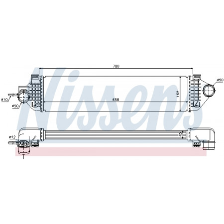 Intercooler, compresor Intercooler FORD C-MAX II FOCUS III GRAND C-MAX KUGA II TOURNEO CONNECT V408 NADWOZIE WIELKO TRANSIT CONNECT V408/MINIVAN 1.6/1.6ALK 07.10- NISSENS NIS 96492