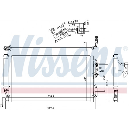Condensador, aire acondicionado Condensador de aire acondicionado con secador BMW 1 F20 1 F21 2 F22 F87 3 F30 F80 3 F31 3 GRAN TURISMO F34 4 F32 F82 4 F33 F83 3.0/3.0H 11.11- NISSENS NIS 940590