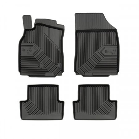 Juego de alfombrillas de goma Alfombrillas TPE 4 uds. Conductos No. 77 conjunto delantero/trasero color negro RENAULT MEGANE MEGANE III 11.08- FROGUM FRG77407381