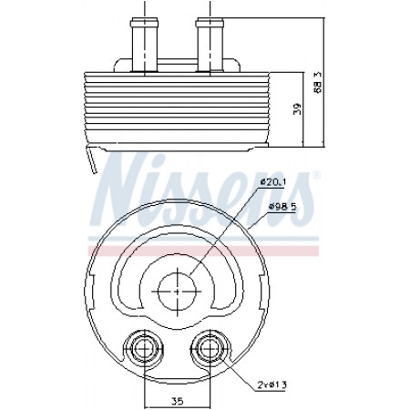 Enfriador de aceite, aceite de motor Enfriador de aceite NISSAN ALMERA II ALMERA TINO NAVARA NP300 PICK UP PRIMERA X-TRAIL I 2.2D/2.5D 03.00- NISSENS NIS 90719