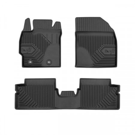Jeu de tapis en caoutchouc Tapis de sol TPE 3 pcs conduits No. 77 ensemble avant/arrière couleur noir TOYOTA AURIS COROLLA 10.06-07.14 FROGUM FRG77408708
