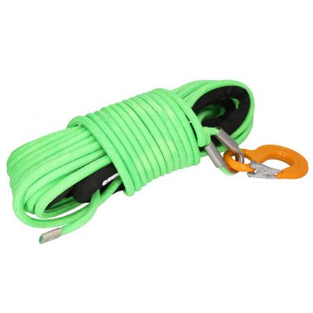 Ropa, banda, bandropa Corde synthétique longueur 28 m poids remorqué maximum : 13 t diamètre : 12 mm type de ligne : synthétique couleur : vert citron dé à coudre tubulaire sur-enveloppe extérieure avec crochet SPEEDMAX HW3553