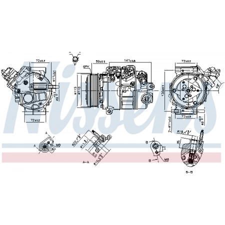 Compressore climatizzatore Compressore climatizzatore FORD MONDEO V 1.0 02.15- NISSENS NIS 890795