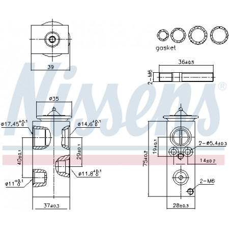 Supapa expansiune, clima Air conditioning valve PEUGEOT 2008 I 208 I 208/HATCHBACK 1.0-1.6D 03.12- NISSENS NIS 999427