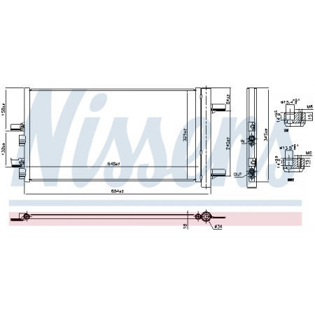 Kondensator, Klimaanlage A/C-Kondensator mit Trockner BMW 2 F45 X1 F48 X2 F39 MINI COUNTRYMAN F60 1.5H 11.14- NISSENS NIS 941049