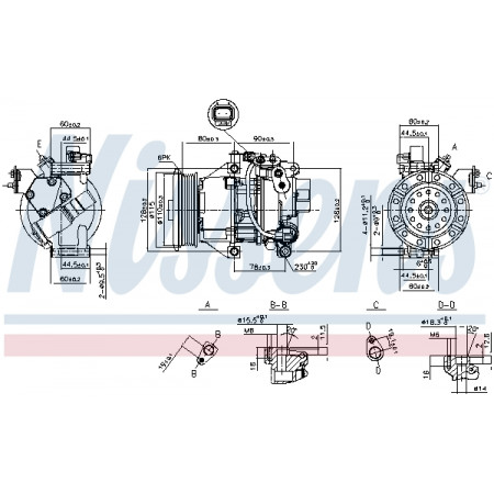 Compresseur, climatisation Compresseur de climatisation TOYOTA YARIS 1.0/1.3 04.99-09.05 NISSENS NIS 89554