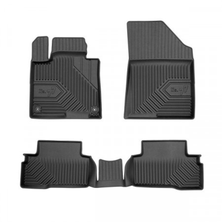 Conjunto de tapetes de borracha Tapetes TPE 4 condutas No. 77 conjunto dianteiro/traseiro cor preto KIA SPORTAGE V 11.21- Versão SUV: Híbrido FROGUM FRG77427518