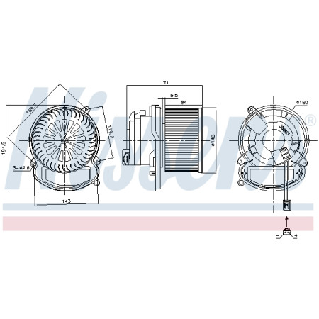 Ventilatore abitacolo Ventilatore RENAULT MEGANE IV 1.2-1.8D 11.15- NISSENS NIS 87504