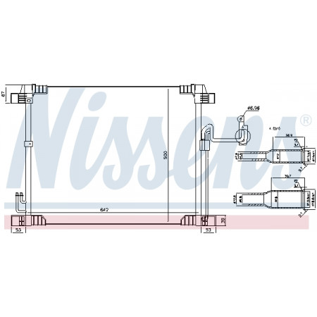 Condensator, climatizare A/C condenser INFINITI EX FX QX50 I QX70 3.5/3.7/5.0 10.08- NISSENS NIS 940616