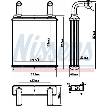 Heat radiator MERCEDES VIANO W639 VITO W639 VITO / MIXTO W639 2.0D-3.7 09.03- NISSENS NIS 707225