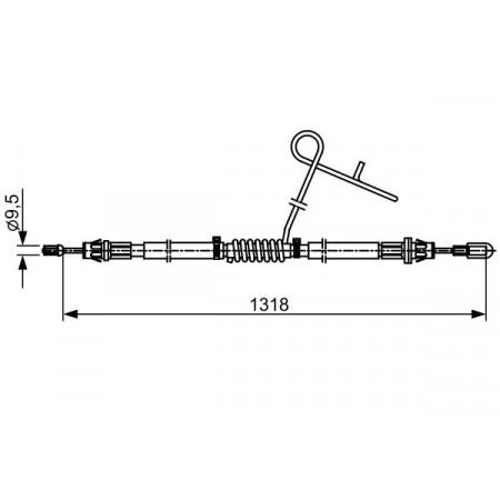 Cavo freno di stazionamento Cavo freno a mano posteriore destro 1318mm FORD TOURNEO CUSTOM V362 TRANSIT CUSTOM V362 TRANSIT V363 2.0D/2.2D 04.12- BOSCH 1 987 482 559