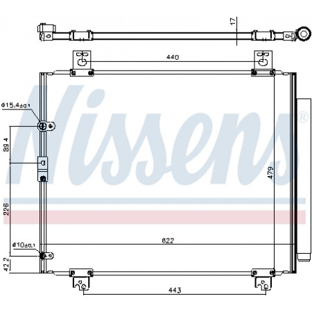 Condensor, airconditioning Condensor airco Met droger TOYOTA HIACE / COMMUTER V HIACE IV HIACE V 2.5D/2.7/3.0D 06.04- NISSENS NIS 940625