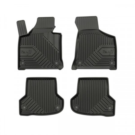 Juego de alfombrillas de goma Alfombrillas TPE 4 uds. Conductos No. 77 conjunto delantero/trasero color negro AUDI A3 05.03-05.13 Versión Liftback: FWD FROGUM FRG77409040