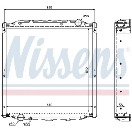 Kühler, Motorkühlung Motorkühler mit Rahmen MAN L2000 M 2000 L M 2000 M D0824FL01-D0836LFL06 06.93- NISSENS NIS 62877A