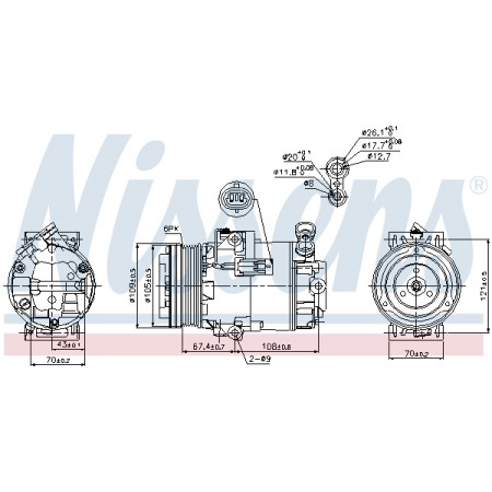 Compressor, airconditioning Aircocompressor OPEL ASTRA H ASTRA H CLASSIC ASTRA H GTC ASTRA H/KOMBI ZAFIRA B ZAFIRA B/MINIVAN 1.7D 03.04- NISSENS NIS 89222
