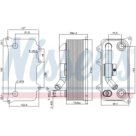 Radiateur d'huile, huile moteur Radiateur d'huile AUDI A6 C6 A8 D3 R8 R8 SPYDER LAMBORGHINI GALLARDO GALLARDO SPYDER HURACAN HURACAN SPYDER 5.2 03.06- NISSENS NIS 91273