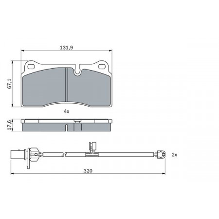 Jeu de plaquettes de frein arrière AUDI Q7 R8 R8 SPYDER BMW 3 F30 F80 4 F32 F82 4 F33 F83 3.0-6.0D 03.06- BOSCH 0 986 424 873