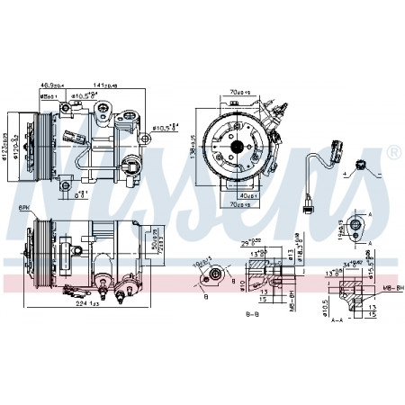 Air-conditioning compressor DODGE CALIBER JEEP COMPASS PATRIOT 1.8-2.4LPG 06.06- NISSENS NIS 890375
