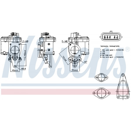 EGR valve EGR RENAULT GRAND SCENIC II LAGUNA II MEGANE II SCENIC II SUZUKI GRAND VITARA II 1.9D 11.02- NISSENS NIS 98272
