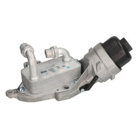 Radiador de óleo, óleo do motor Radiador de óleo com carcaça do filtro de óleo com termostato ALFA ROMEO MITO FIAT BRAVO II DOBLO DOBLO CARGO GRANDE PUNTO LINEA PUNTO EVO LANCIA DELTA III OPEL COMBO TOUR 1.6D 09.07- NISSENS NIS 91349