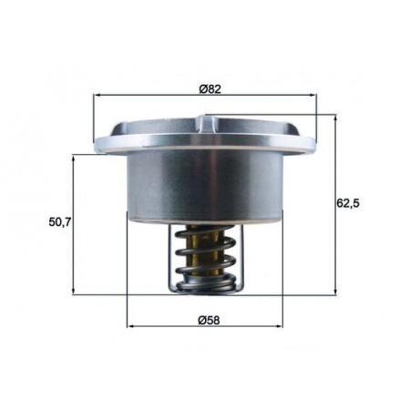 Thermostaat, koelvloeistof Koelsysteemthermostaat 75C zonder pakking in behuizing VOLVO FE FE II FL II FL III FENDT 900 DEUTZ FAHR AGROTRON X SAME DIAMOND IRON D0826LE522-TCD2013L64V MAHLE THD 6 75