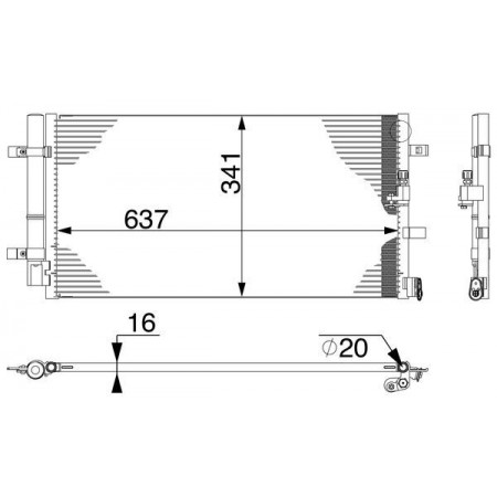 Condenseur, climatisation Condenseur de climatisation avec sécheur AUDI A4 ALLROAD B8 A4 B8 A5 Q5 2.0-3.0D 11.08-05.17 MAHLE AC 4 000S