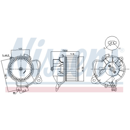 Ventola, abitacolo Ventilatore FIAT DOBLO DOBLO CARGO FIORINO FIORINO/MINIVAN LINEA QUBO TIPO 1.3D-2.0D 10.06- NISSENS NIS 87574