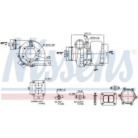 Turbocompressore Turbocompressore con kit di montaggio MAN LIONS STAR TGA TGS I TGX I ​​D2676LF01-D2876LOH20 01.01- NISSENS NIS 93583