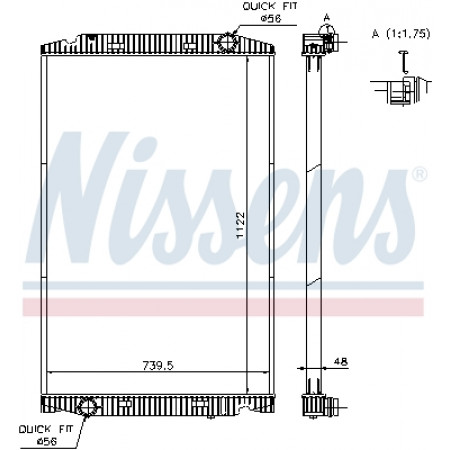 Radiatore, raffreddamento motore Radiatore motore senza telaio IVECO STRALIS I STRALIS II S-WAY X-WAY F2CFE601E-F3HFL611G 02.02- NISSENS NIS 63329A