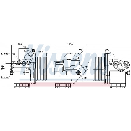 Radiator ulei, ulei motor Oil cooler with oil filter housing CITROEN JUMPER FIAT DUCATO FORD TOURNEO CUSTOM V362 TRANSIT TRANSIT CUSTOM V362 TRANSIT TOURNEO TRANSIT V363 PEUGEOT BOXER 2.2D 04.06- NISSENS NIS 90893