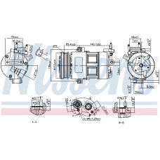 Compresseur, climatisation Compresseur de climatisation FORD FOCUS III KUGA II 2.0/2.5 07.12- NISSENS NIS 890639