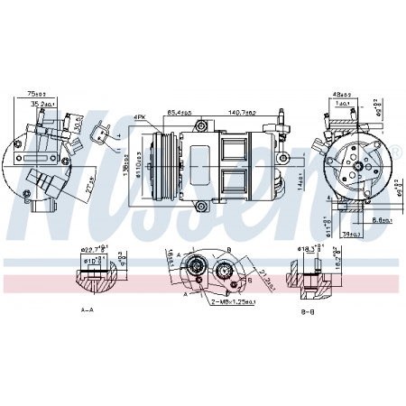 Compressor, airconditioning Aircocompressor FORD FOCUS III KUGA II 2.0/2.5 07.12- NISSENS NIS 890639