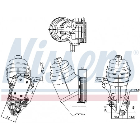 Radiador de óleo, óleo do motor Radiador de óleo com carcaça do filtro de óleo MERCEDES A V177 A W176 A W177 B SPORTS TOURER W246 W242 B SPORTS TOURER W247 CLA C117 CLA C118 1.6/2.0/2.0CNG 11.11- NISSENS NIS 91320