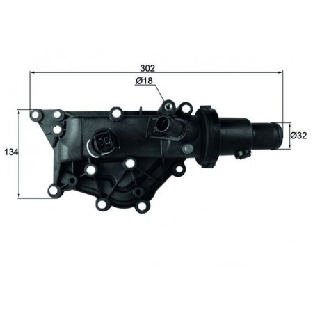 Thermostat, Kühlmittel Kühlsystemthermostat 89C im Gehäuse RENAULT CLIO III MEGANE MEGANE II MEGANE III MODUS SCENIC II TWINGO II WIND 1.4-1.6LPG 12.04- MAHLE TH 60 89
