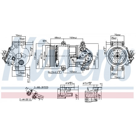 Compressor, ar condicionado Compressor de ar condicionado MERCEDES A W169 B SPORTS TOURER W245 1.5/1.7 09.04-06.12 NISSENS NIS 890078