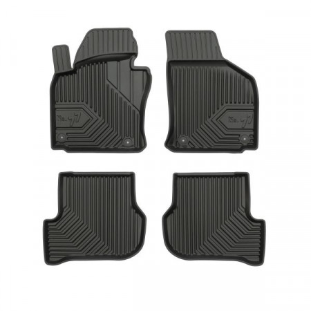 Juego de alfombrillas de goma Alfombrillas TPE 4 uds. Conductos No. 77 conjunto delantero/trasero color negro SKODA OCTAVIA II VW GOLF VI 02.04-05.16 Cabriolet / Hatchback / Liftback / Station wagon FRGUM FRG77407145