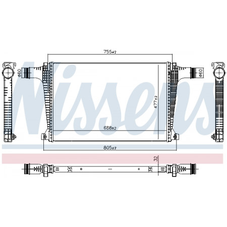 Intercooler, compressor Intercooler AUDI Q7 Q8 VW TOUAREG 3.0D/3.0DH 11.17- NISSENS NIS 961594